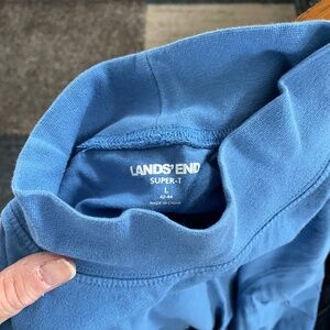 Women’s lands end blue mock turtleneck